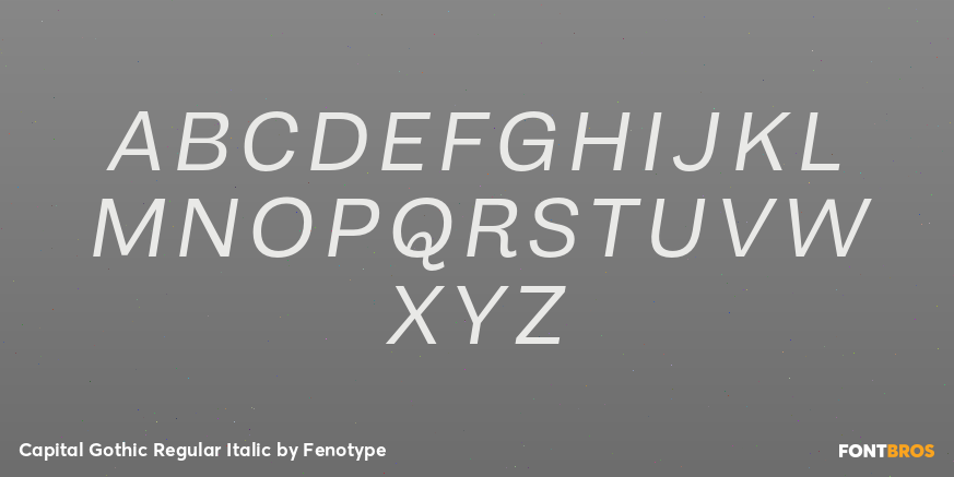Capital Gothic Regular Italic Font Poster #1