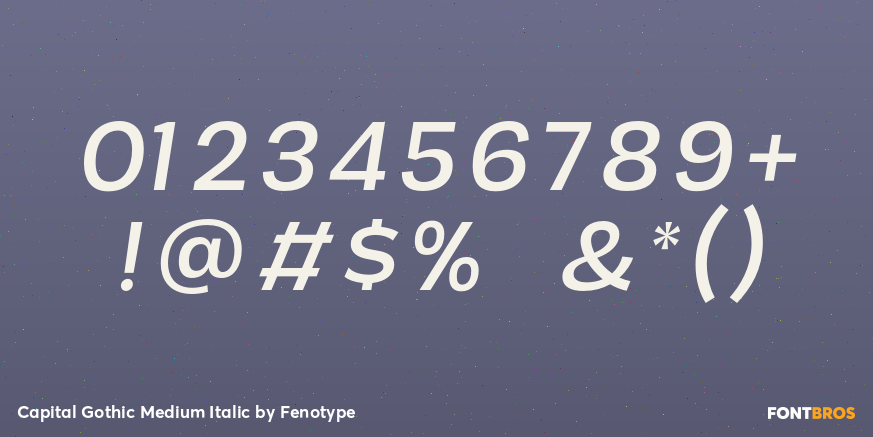 Capital Gothic Medium Italic Font Poster #4