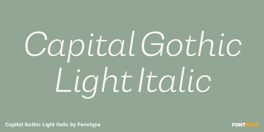 Capital Gothic Light Italic Font Poster #1