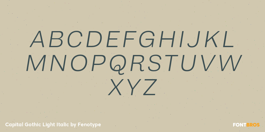 Capital Gothic Light Italic Font Poster #2