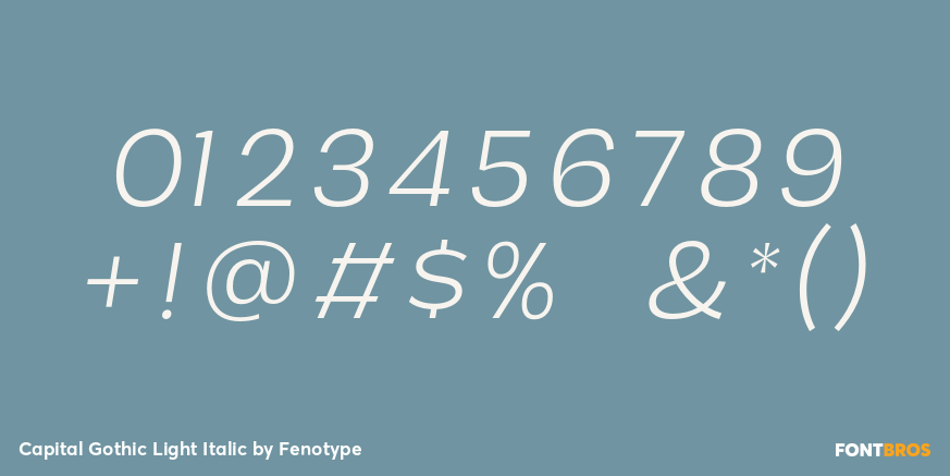 Capital Gothic Light Italic Font Poster #4