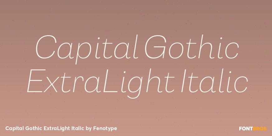 Capital Gothic ExtraLight Italic Font Poster #1