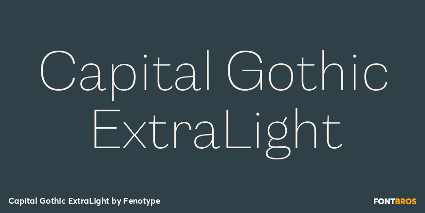 Capital Gothic ExtraLight Font Poster #1