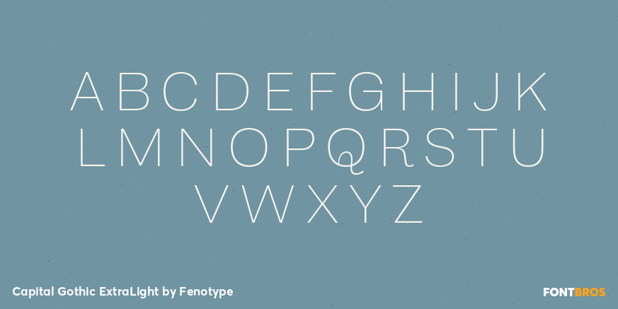 Capital Gothic ExtraLight Font Poster #2