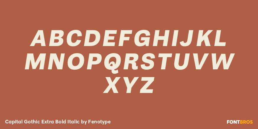 Capital Gothic Extra Bold Italic Font Poster #2