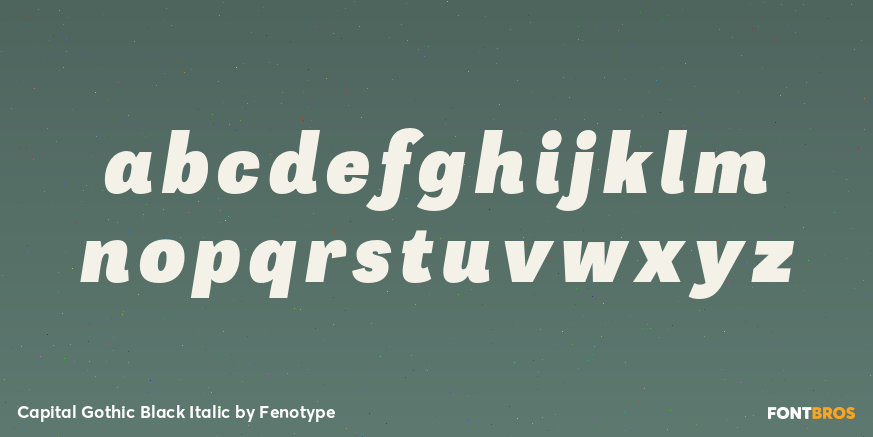 Capital Gothic Black Italic Font Poster #1