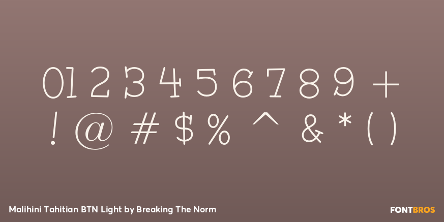 Malihini Tahitian BTN Light Font Poster #4
