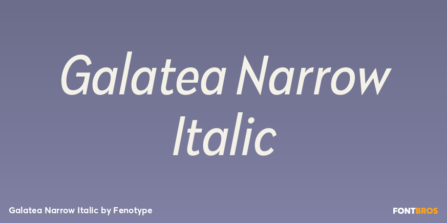 Galatea Narrow Italic Font Poster #1