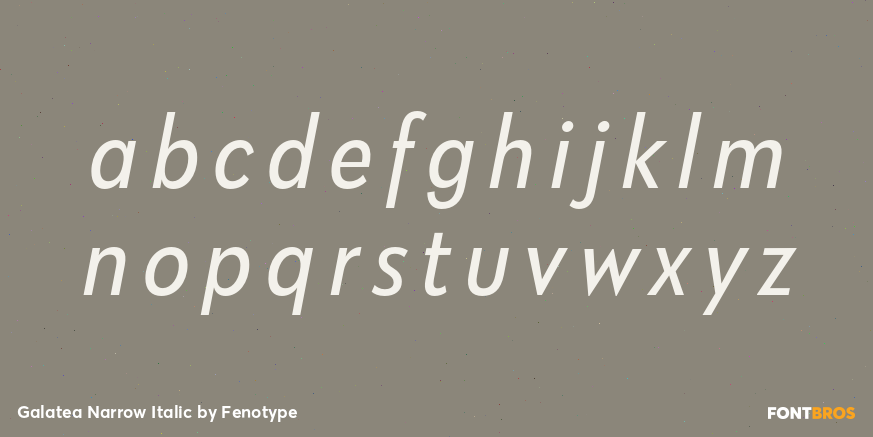 Galatea Narrow Italic Font Poster #3