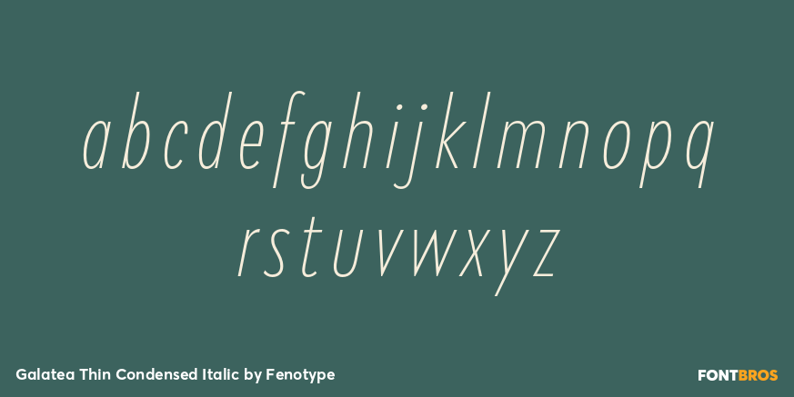 Galatea Thin Condensed Italic Font Poster #3