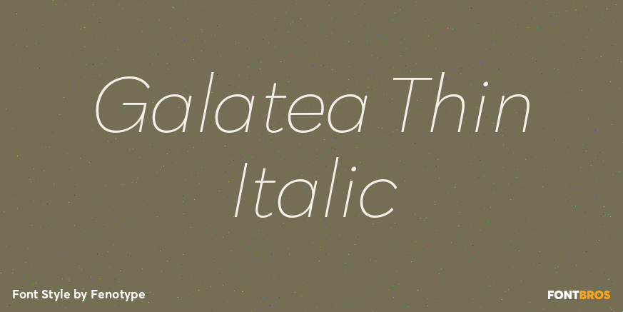 Galatea Thin Italic Font Poster #1