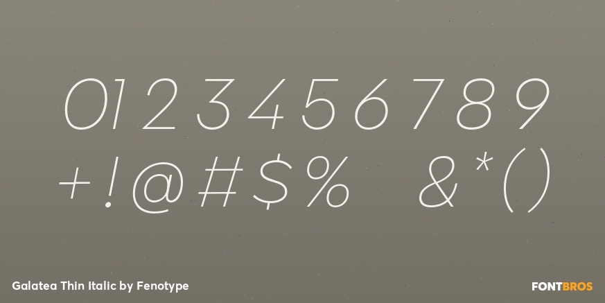 Galatea Thin Italic Font Poster #1
