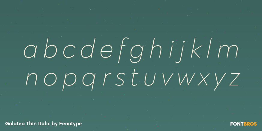 Galatea Thin Italic Font Poster #1