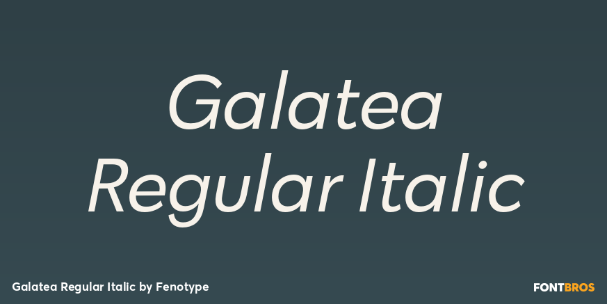 Galatea Regular Italic Font Poster #1