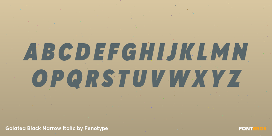 Galatea Black Narrow Italic Font Poster #2