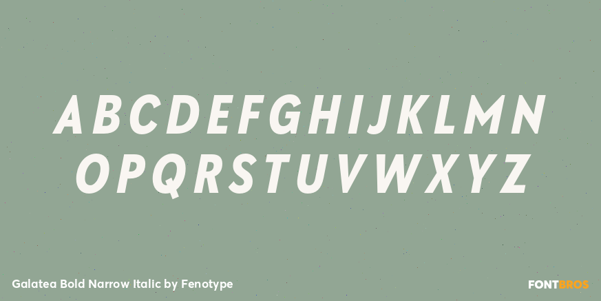 Galatea Bold Narrow Italic Font Poster #2