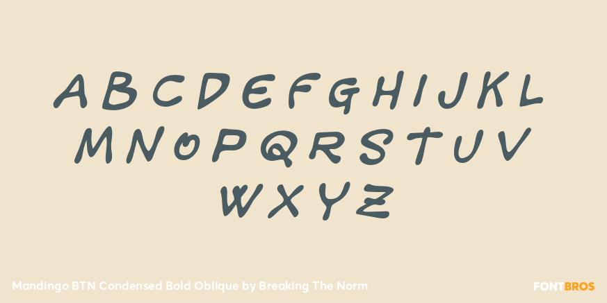 Mandingo BTN Condensed Bold Oblique Font Poster #1