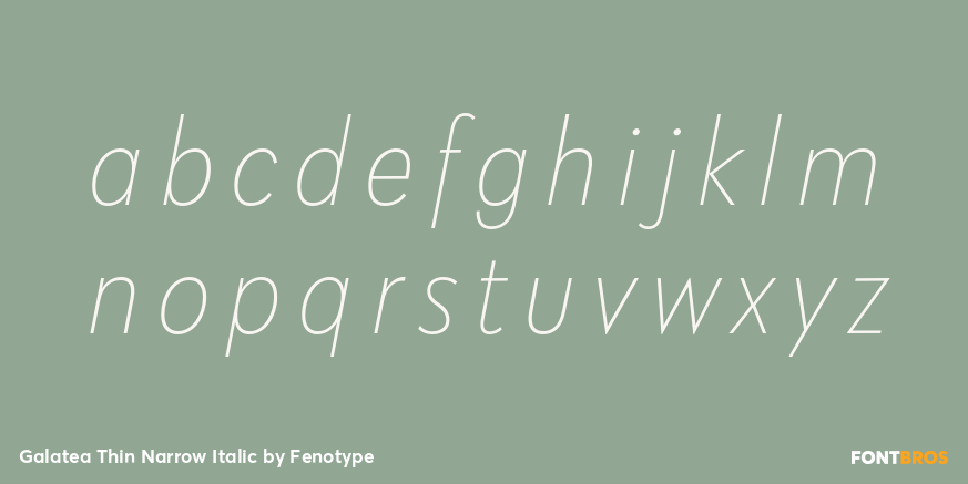 Galatea Thin Narrow Italic Font Poster #3
