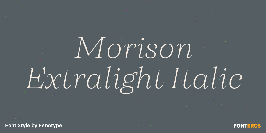 Morison Extralight Italic Font Poster #1