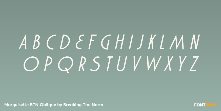 Marquisette BTN Oblique Font Poster #1