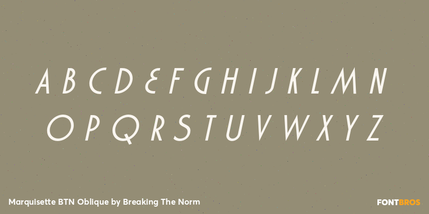 Marquisette BTN Oblique Font Poster #1