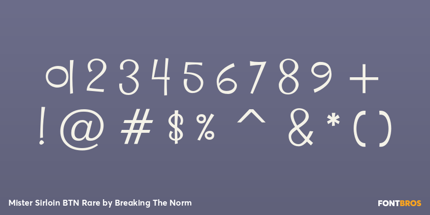 Mister Sirloin BTN Rare Font Poster #4