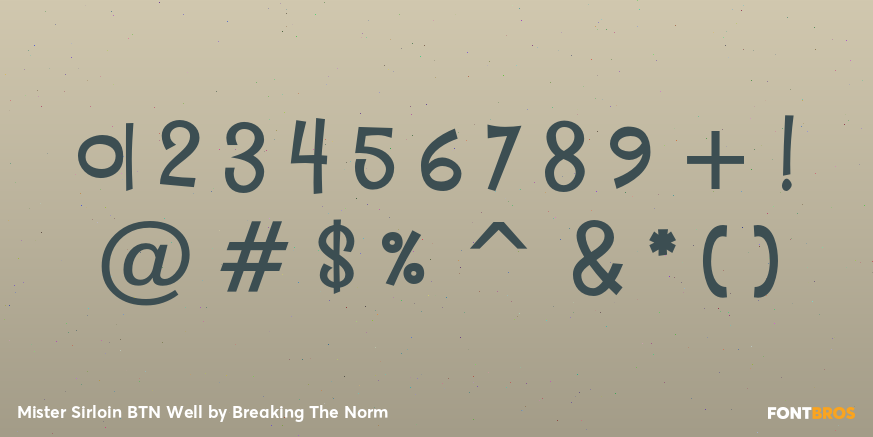 Mister Sirloin BTN Well Font Poster #1