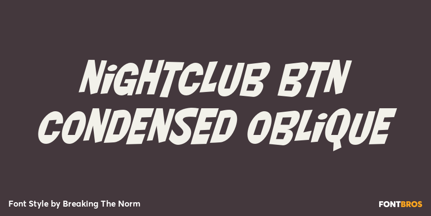Nightclub BTN Condensed Oblique Poster