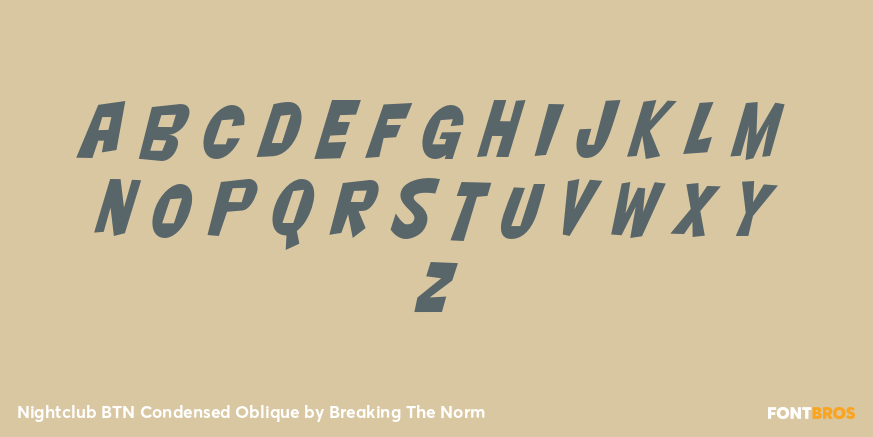 Nightclub BTN Condensed Oblique Font Poster #2