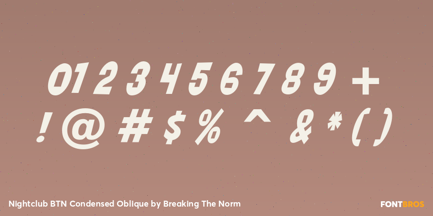 Nightclub BTN Condensed Oblique Font Poster #4