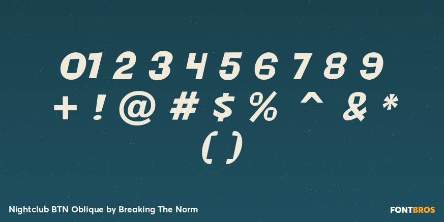 Nightclub BTN Oblique Font Poster #4