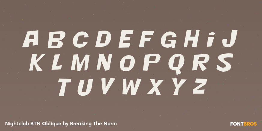 Nightclub BTN Oblique Font Poster #1