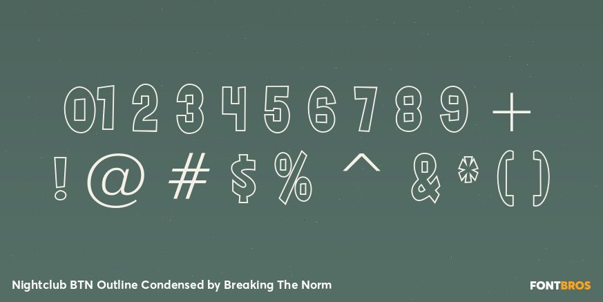 Nightclub BTN Outline Condensed Font Poster #1
