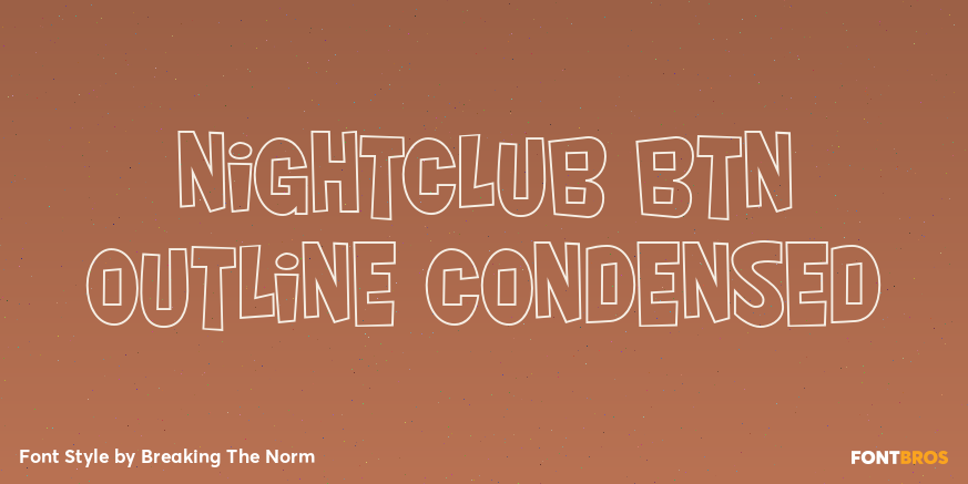 Nightclub BTN Outline Condensed Poster