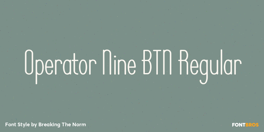 Operator Nine BTN Regular Poster