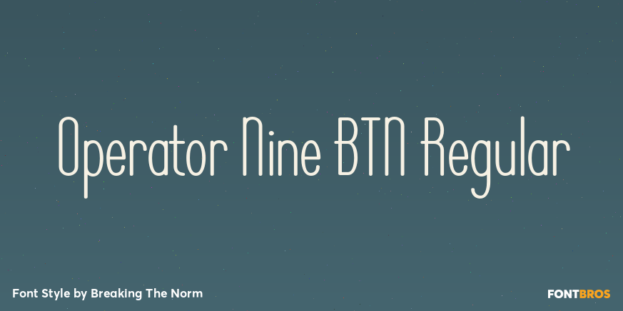 Operator Nine BTN Regular Poster