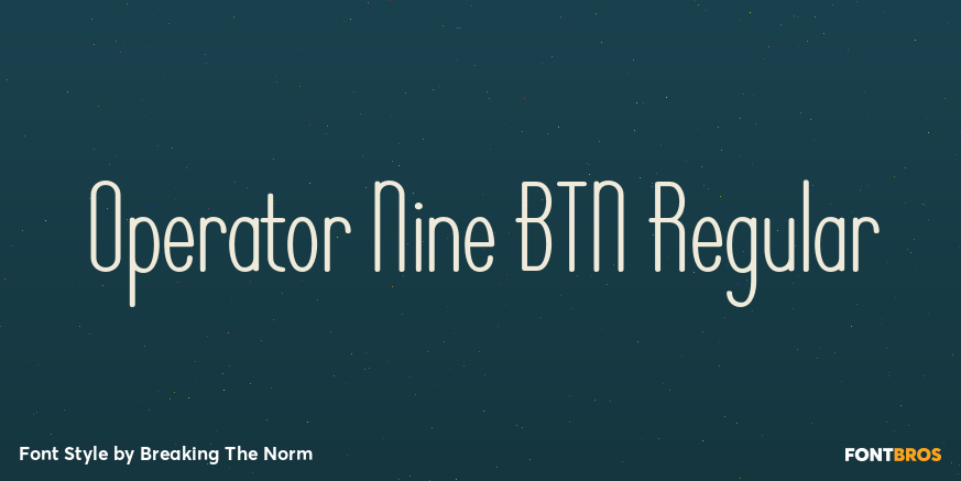 Operator Nine BTN Regular Poster