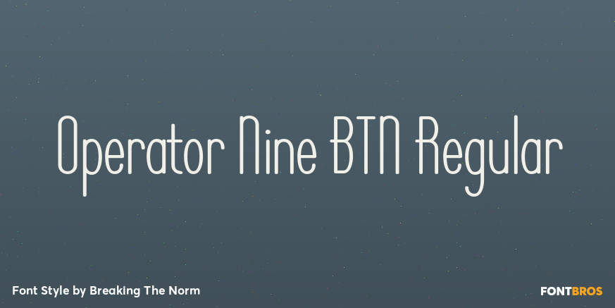 Operator Nine BTN Regular Poster