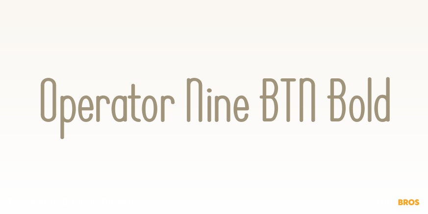 Operator Nine BTN Bold Poster