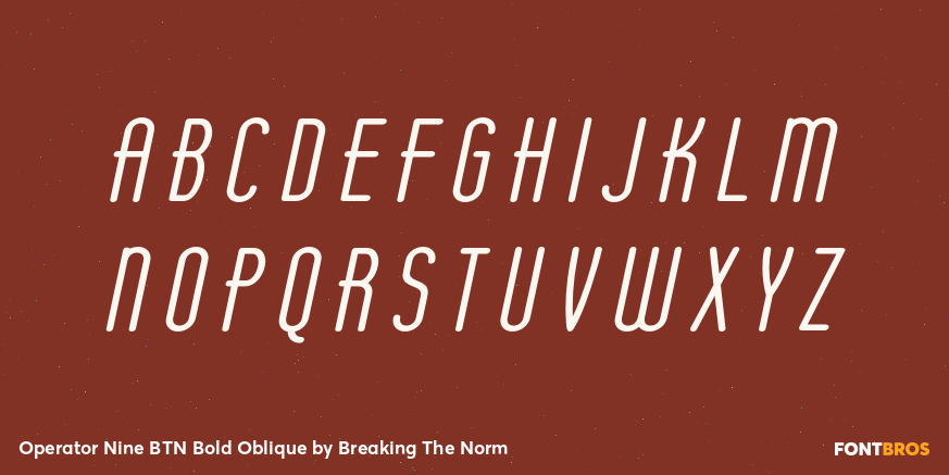 Operator Nine BTN Bold Oblique Font Poster #2