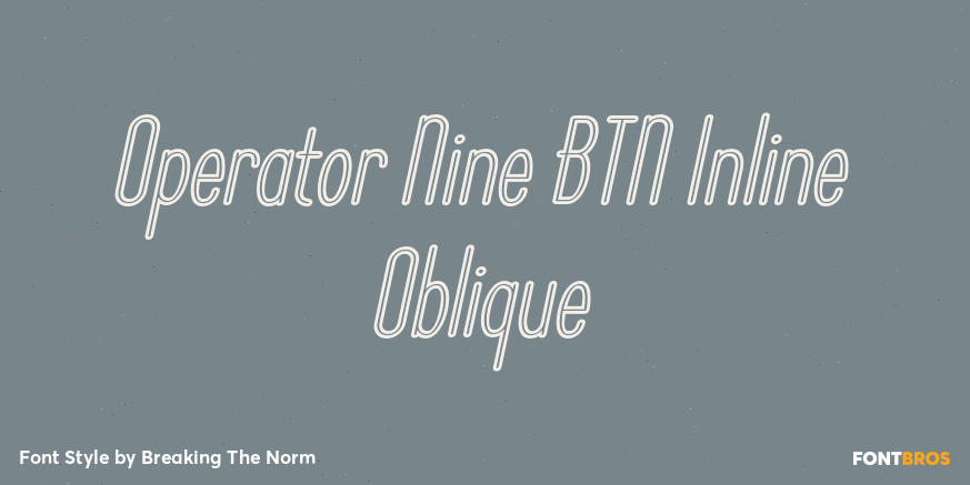 Operator Nine BTN Inline Oblique Poster