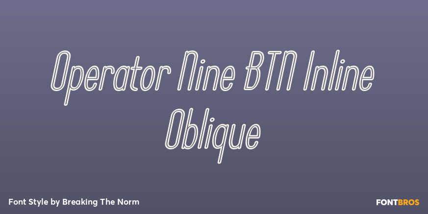 Operator Nine BTN Inline Oblique Poster