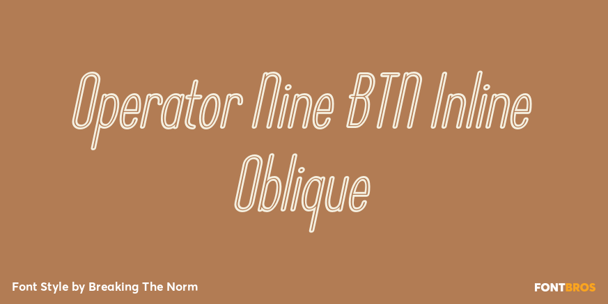 Operator Nine BTN Inline Oblique Poster