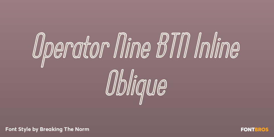 Operator Nine BTN Inline Oblique Poster