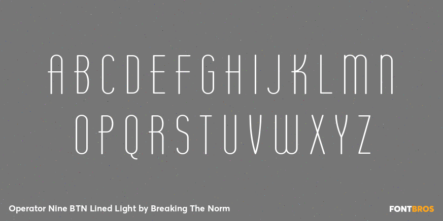 Operator Nine BTN Lined Light Font Poster #2