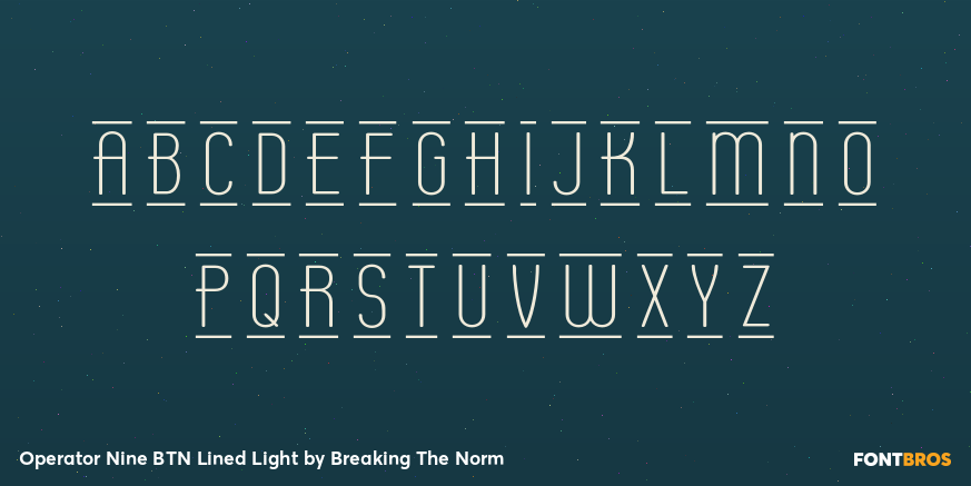 Operator Nine BTN Lined Light Font Poster #3