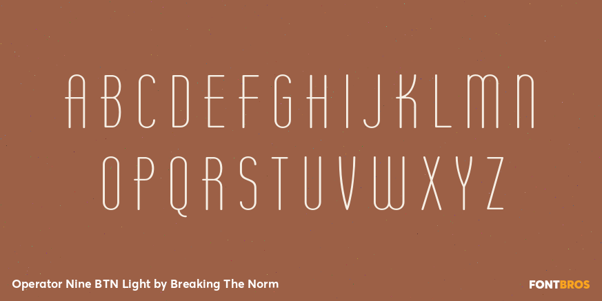 Operator Nine BTN Light Font Poster #2