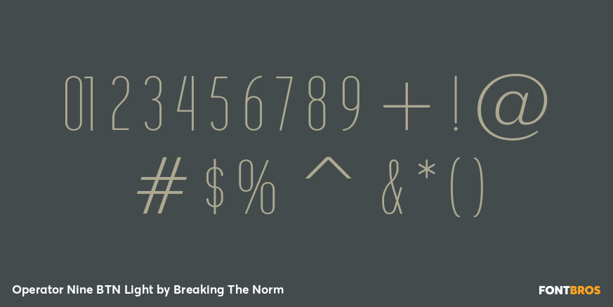 Operator Nine BTN Light Font Poster #4
