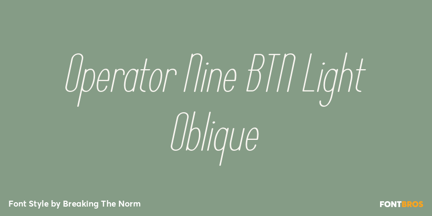 Operator Nine BTN Light Oblique Poster