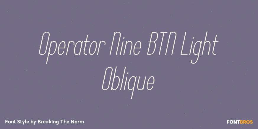 Operator Nine BTN Light Oblique Poster